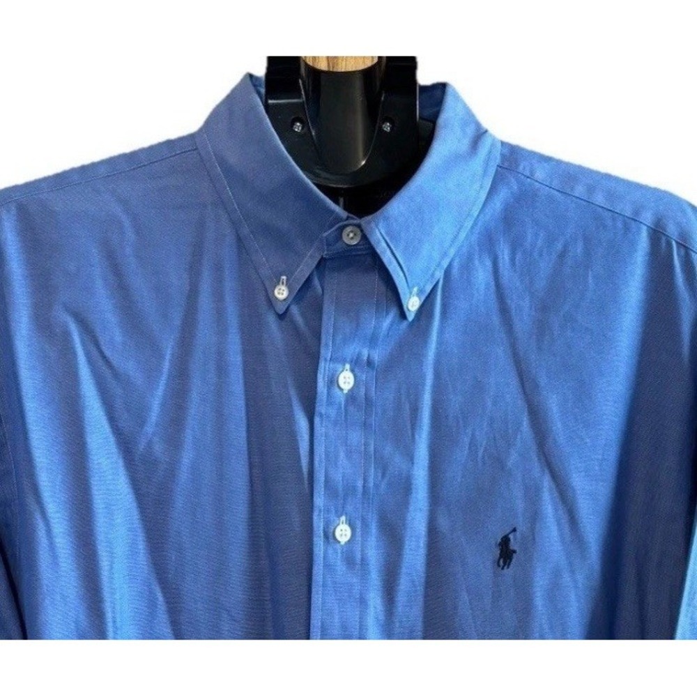 Ralph Lauren Men Size 16.5 34/35 Blue Yarmouth Cotton Oxford Preppy‎ Dress Shirt